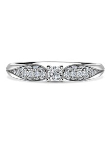 Danfil Luna | Zásnubní prsten se středovým kamenem 0.145ct, bílé zlato, s diamanty 46