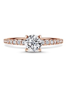 Danfil Aria | Zásnubní prsten se středovým kamenem 0.700ct, růžové zlato, s diamanty 46