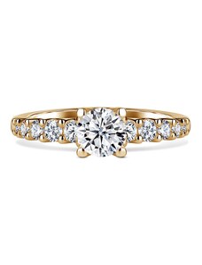Danfil Dafné | Zásnubní prsten se středovým kamenem 0.500ct, žluté zlato, s diamanty 46