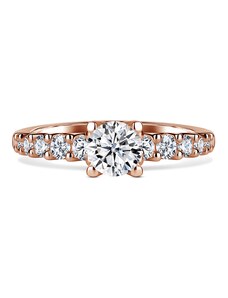 Danfil Dafné | Zásnubní prsten se středovým kamenem 0.500ct, růžové zlato, s diamanty 46
