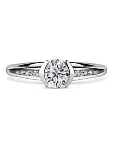 Danfil Harmonia | Zásnubní prsten se středovým kamenem 0.700ct, bílé zlato, s diamanty 46