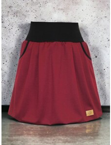ŠatySukně Vínově červená balonová sukně KATY, sklady, kapsy
