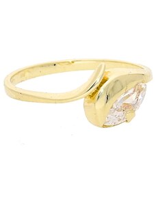 Goldstore Zlatý prsten s bílým zirkonem