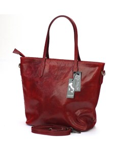 Dámská kožená kabelka Marco - červená