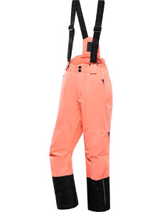 Alpine Pro Felero Dětské lyžařské kalhoty s Ptx membránou KPAB321 neon salmon 128-134