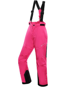 Alpine Pro Osago Dětské lyžařské kalhoty s Ptx membránou KPAB322 pink glo 104-110