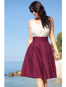 100% lněná jednobarevná sukně Lotika