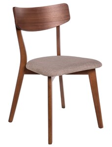 Ořechová jídelní židle Somcasa Keira s hnědým sedákem