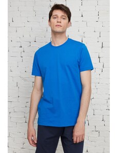 AC&Co / Altınyıldız Classics Pánské tričko s krátkým rukávem ze 100% bavlny Slim Fit Slim Fit s klasickým výstřihem.