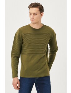 AC&Co / Altınyıldız Classics Men's Light Khaki Standard Fit Regular Fit Anti-Pilling Crew Neck Knitwear Sweater
