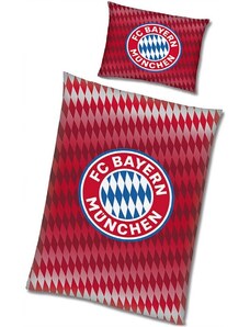 Carbotex Bavlněné povlečení FC Bayern Mnichov - motiv Diamonds - 100% bavlna - 70 x 80 cm + 140 x 200 cm