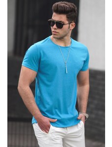 Madmext Men's Turquoise Basic T-Shirt 4055
