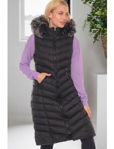 Z6684 DEWBERRY WOMEN'S VEST-LIGHT BLACK