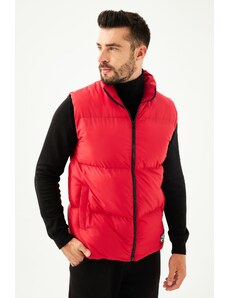 River Club Men's Lined Water And Windproof Red Inflatable Vest.