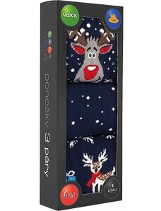 Voxx DEBOX barevné vánoční ponožky Lonka - RUDOLF mix M 35-38