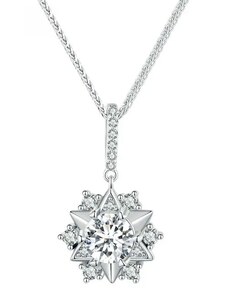 GRACE Silver Jewellery Stříbrný náhrdelník Graciela 1 ct MOISSANITE + CERTIFIKÁT