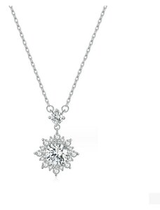 GRACE Silver Jewellery Stříbrný náhrdelník Chiara 1 ct MOISSANITE + CERTIFIKÁT