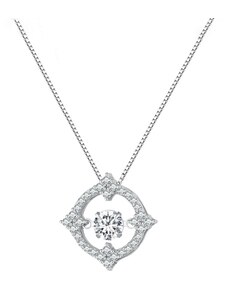 GRACE Silver Jewellery Stříbrný náhrdelník Amelia 0,5 ct MOISSANITE + CERTIFIKÁT