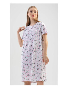 Vienetta Dámská noční košile s krátkým rukávem Monika, barva růžová, 100% bavlna