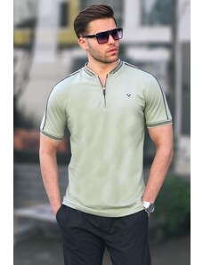 Madmext Almond Green Polo Neck Men's T-Shirt 9281