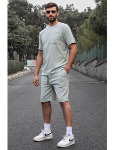 Madmext Mint Green Basic Pocket Detailed Men's Shorts Set 5914