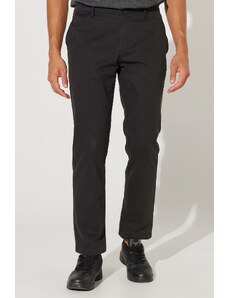 ALTINYILDIZ CLASSICS Men's Black Comfort Fit Comfortable Cut, Cotton Diagonal Patterned Flexible Trousers.