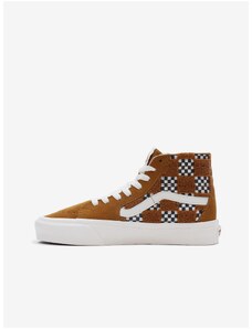 Hnědé dámské kotníkové tenisky se semišovými detaily VANS SK8-Hi - Dámské