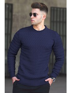 Madmext Men's Navy Blue Sweater 5174