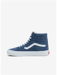 Modré dámské semišové kotníkové tenisky VANS SK8-Hi - Dámské