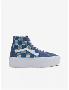 Modré dámské kotníkové tenisky se semišovými detaily VANS SK8-Hi - Dámské