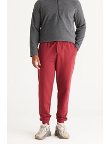 AC&Co / Altınyıldız Classics Men's Claret Red Standard Fit Normal Cut Comfortable Cotton Sweatpants with Side Pockets.