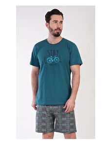 Gazzaz Pánské pyžamo šortky Adam, barva tmavě zelená, 100% bavlna