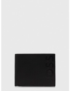 Kožená peněženka BOSS černá barva, 50470784