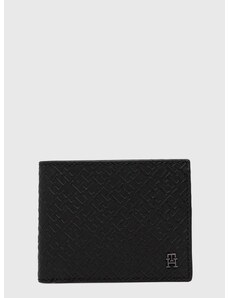 Kožená peněženka Tommy Hilfiger černá barva, AM0AM11849