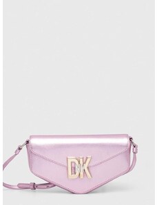 Kožená kabelka Dkny růžová barva, R41EDC56