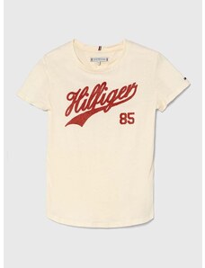 Dětské tričko Tommy Hilfiger béžová barva