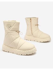 MSMG Royalfashion Cream dámské boty a'la snow boots Oterika - Krémová