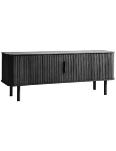 Černý dubový TV stolek Unique Furniture Cavo 160 x 40 cm