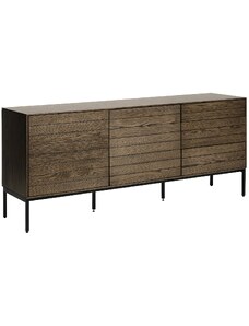 Tmavě hnědá dubová komoda Unique Furniture Modica 180 x 45 cm