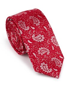 Vzorovaná hedvábná kravata Wittchen, červeno-bílá, hedvábí