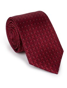 Vzorovaná hedvábná kravata Wittchen, červeno-béžová, hedvábí