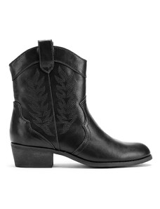 Dámské kovbojské boty s výšivkou Wittchen, černá, ekologická kůže