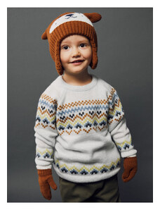 LC Waikiki Crew Neck Long Sleeve Patterned Baby Boy Knitwear Sweater