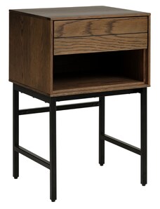 Tmavě hnědý dubový odkládací stolek Unique Furniture Modica 45 x 40 cm