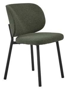 Tmavě zelená bouclé jídelní židle Unique Furniture Swan