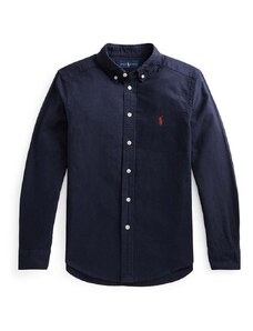 Dětská bavlněná košile Polo Ralph Lauren tmavomodrá barva