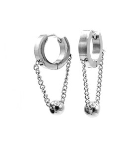 Steel Jewelry Náušnice KULIČKA NA ŘETÍZKU Chirurgická ocel NS231220