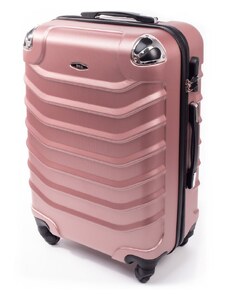 Rogal Růžový odolný cestovní kufr do letadla "Premium" - vel. M