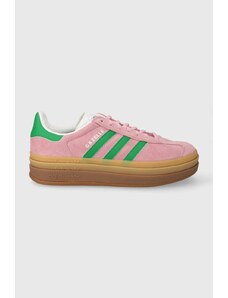 Semišové sneakers boty adidas Originals Gazelle Bold růžová barva, IE0420