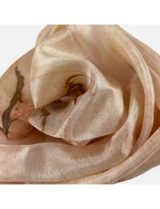 Hedvábný šátek Lee Oppenheimer Helen, 55x55 cm, hnědo béžová